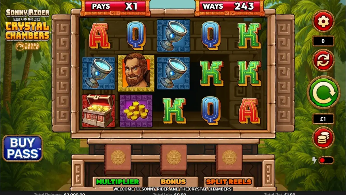Sonny Rider & The Crystal Chambers slot gameplay interface